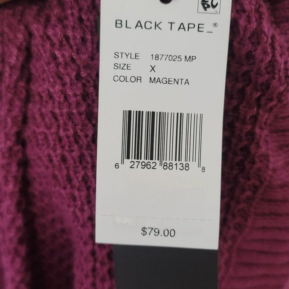 Black Tape Waffle Knit Sweater Size 2X Magenta Crew Neck Round Hem - Picture 4 of 5